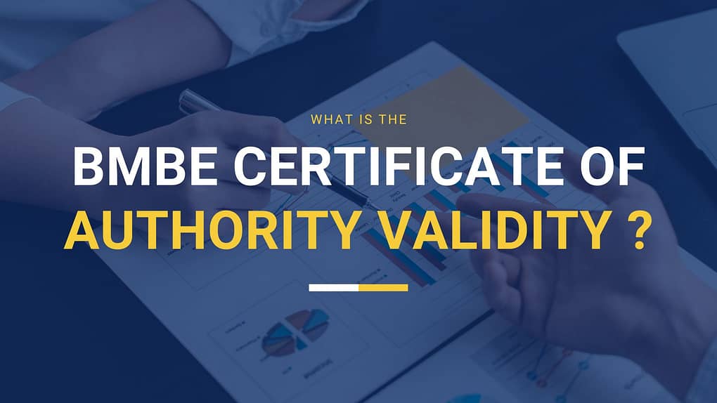 BMBE Certificate of Authority Validity